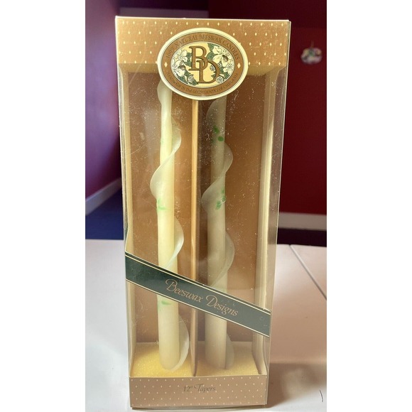 Lot of 2 Vintage 100% Beeswax 12” Spiral Tapers Candlesticks Beeswax Designs NIB - Picture 5 of 6